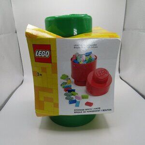 LEGO Round Storage Brick 1 Knob Single Stud Green Organizer Project Case Tub